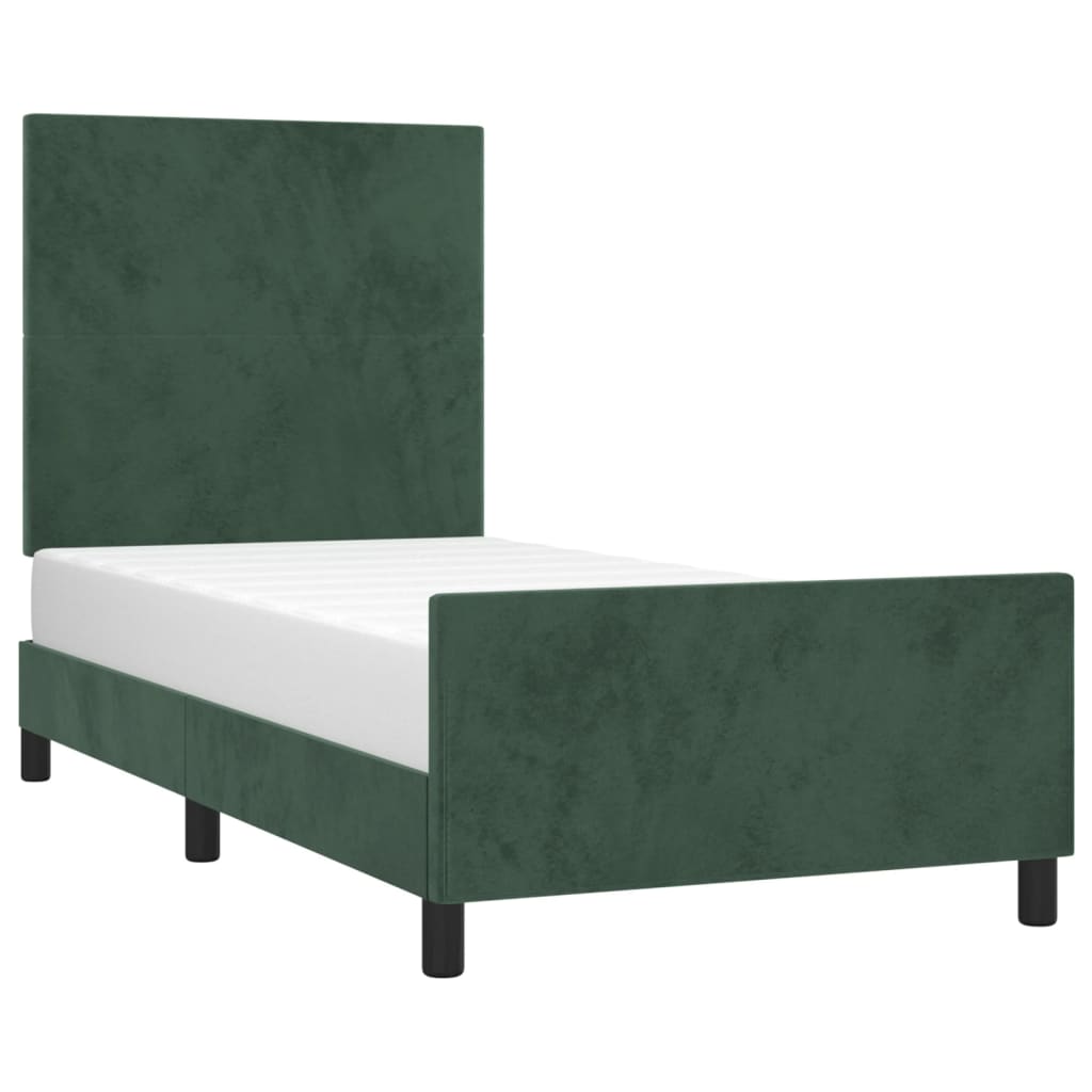 Giroletto senza Materasso Verde Scuro 100x200 cm in Velluto - homemem39