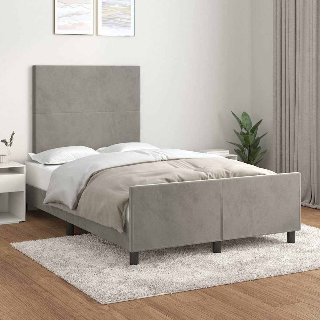 Giroletto senza Materasso Grigio Chiaro 120x200 cm Velluto
