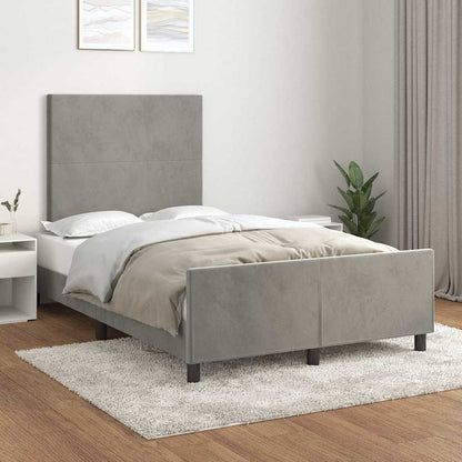 Giroletto senza Materasso Grigio Chiaro 120x200 cm Velluto