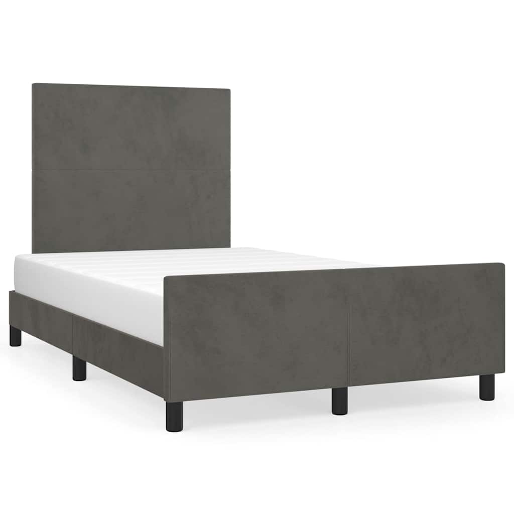 Giroletto senza Materasso Grigio Scuro 120x200 cm Velluto