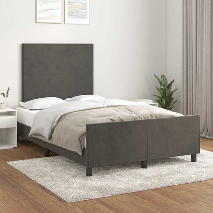 Giroletto senza Materasso Grigio Scuro 120x200 cm Velluto