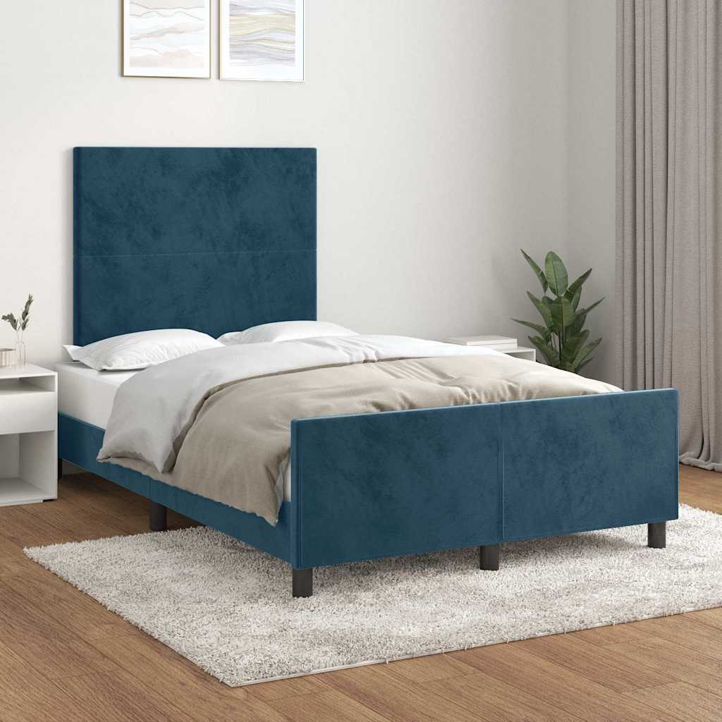 Giroletto senza Materasso Blu Scuro 120x200 cm in Velluto