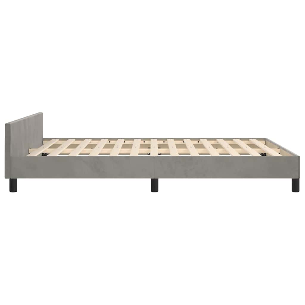 Giroletto senza Materasso Grigio Chiaro 140x190 cm Velluto