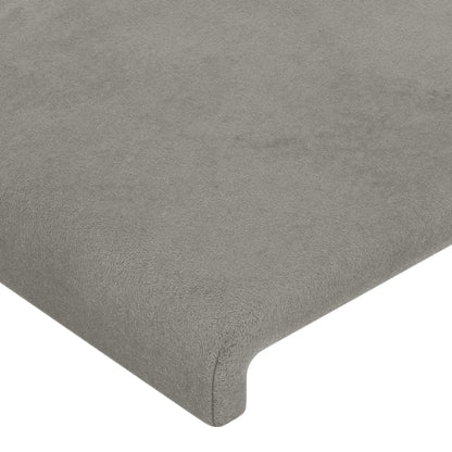 Giroletto con Testiera Grigio Chiaro 140x190 cm in Velluto - homemem39