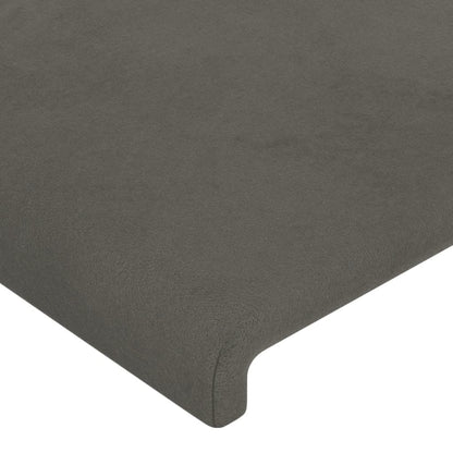 Giroletto con Testiera Grigio Scuro 140x190 cm in Velluto - homemem39