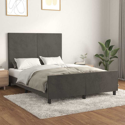 Giroletto senza Materasso Grigio Scuro 140x190 cm Velluto