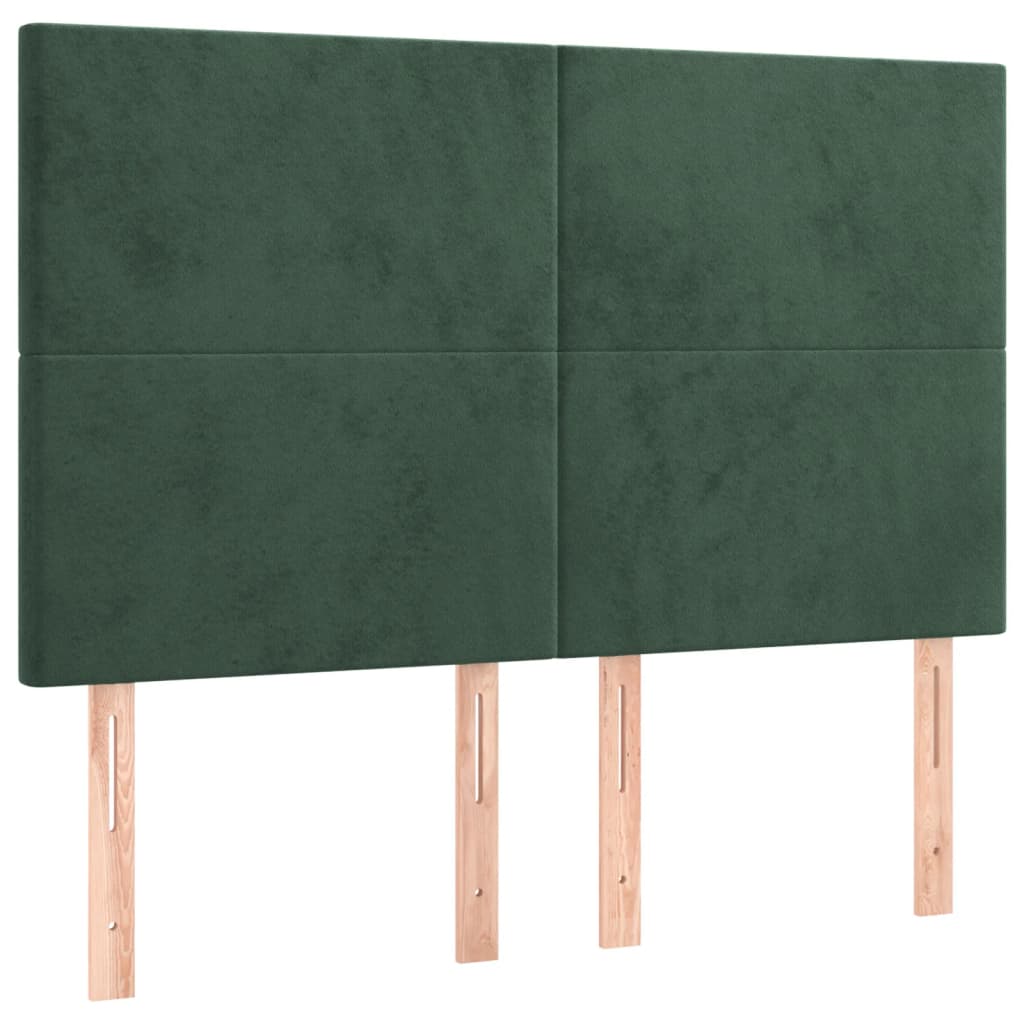 Giroletto con Testiera Verde Scuro 140x190 cm in Velluto - homemem39