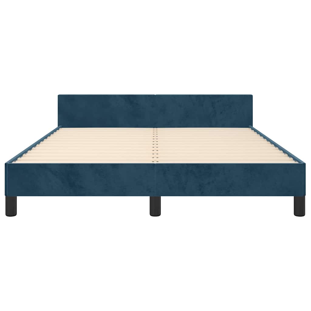 Giroletto senza Materasso Blu Scuro 140x190 cm in Velluto