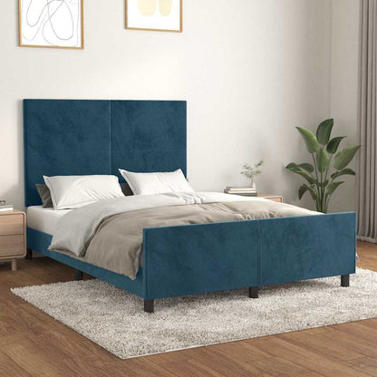 Giroletto senza Materasso Blu Scuro 140x190 cm in Velluto