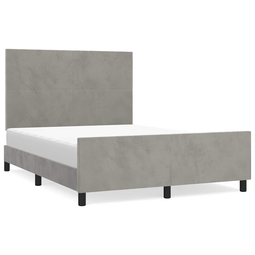 Giroletto senza Materasso Grigio Chiaro 140x200 cm Velluto