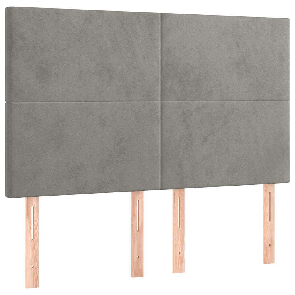Giroletto senza Materasso Grigio Chiaro 140x200 cm Velluto