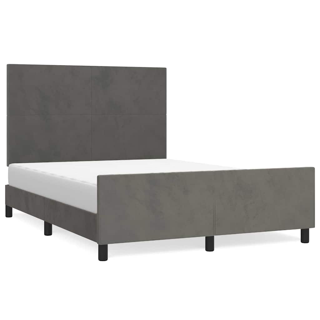 Giroletto senza Materasso Grigio Scuro 140x200 cm Velluto