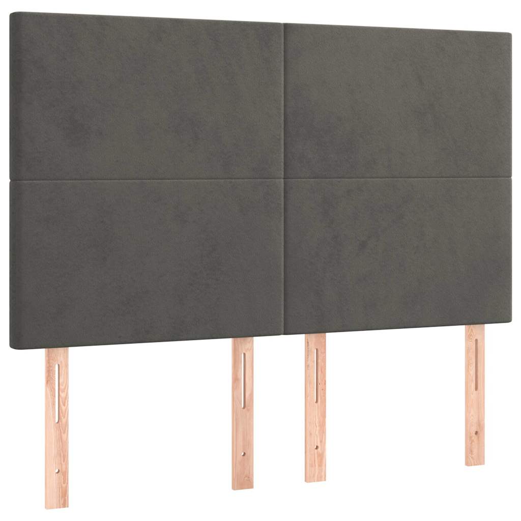 Giroletto senza Materasso Grigio Scuro 140x200 cm Velluto