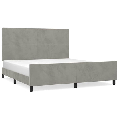 Giroletto senza Materasso Grigio Chiaro 160x200 cm Velluto