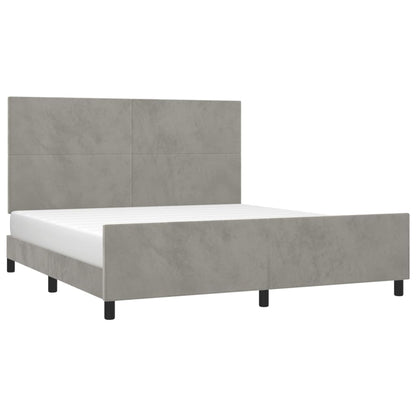 Giroletto senza Materasso Grigio Chiaro 160x200 cm Velluto - homemem39