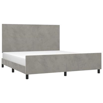 Giroletto senza Materasso Grigio Chiaro 160x200 cm Velluto