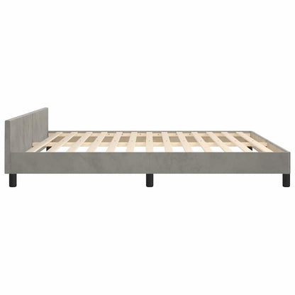 Giroletto senza Materasso Grigio Chiaro 160x200 cm Velluto