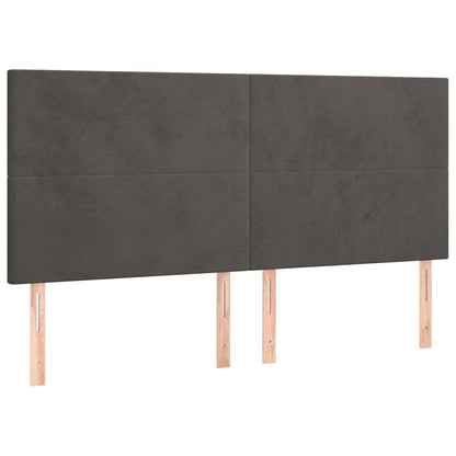 Giroletto senza Materasso Grigio Scuro 160x200 cm Velluto