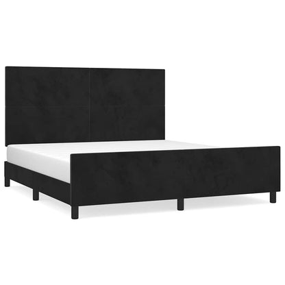 Giroletto senza Materasso Nero 160x200 cm in Velluto