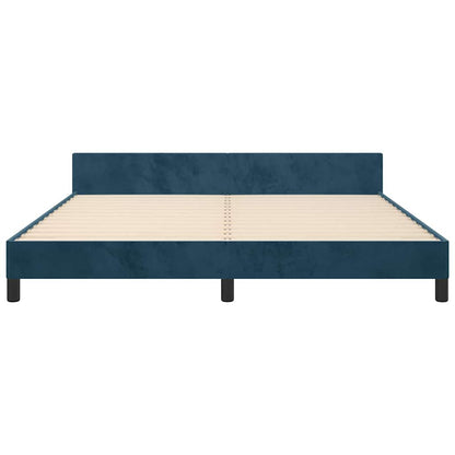 Giroletto senza Materasso Blu Scuro 160x200 cm in Velluto