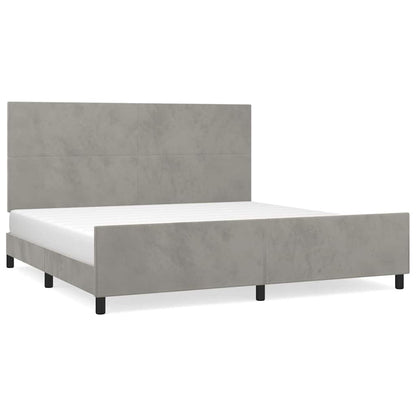 Giroletto senza Materasso Grigio Chiaro 200x200 cm Velluto