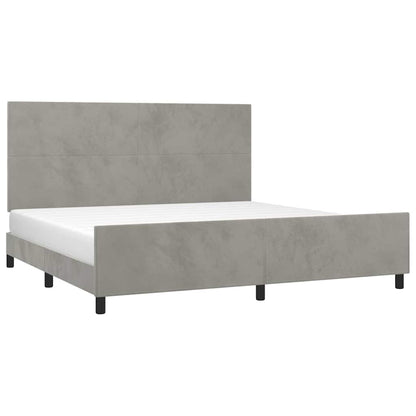 Giroletto senza Materasso Grigio Chiaro 200x200 cm Velluto