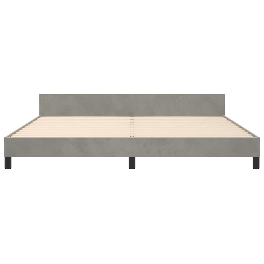 Giroletto senza Materasso Grigio Chiaro 200x200 cm Velluto