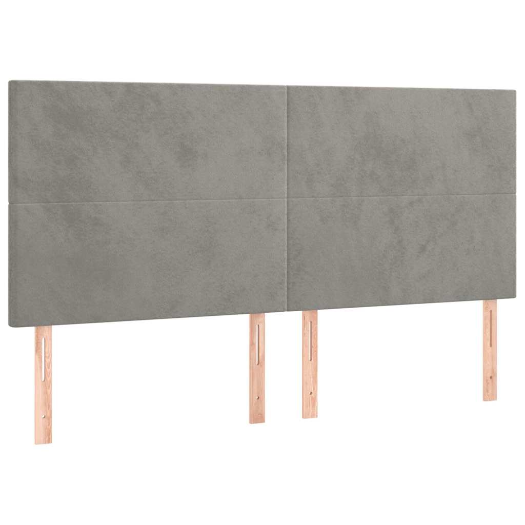 Giroletto senza Materasso Grigio Chiaro 200x200 cm Velluto