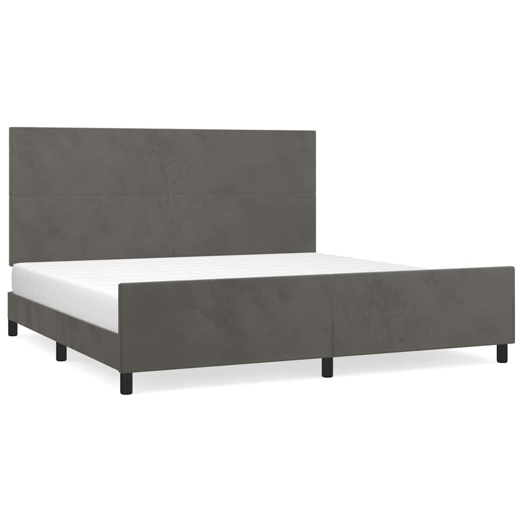 Giroletto senza Materasso Grigio Scuro 200x200 cm Velluto
