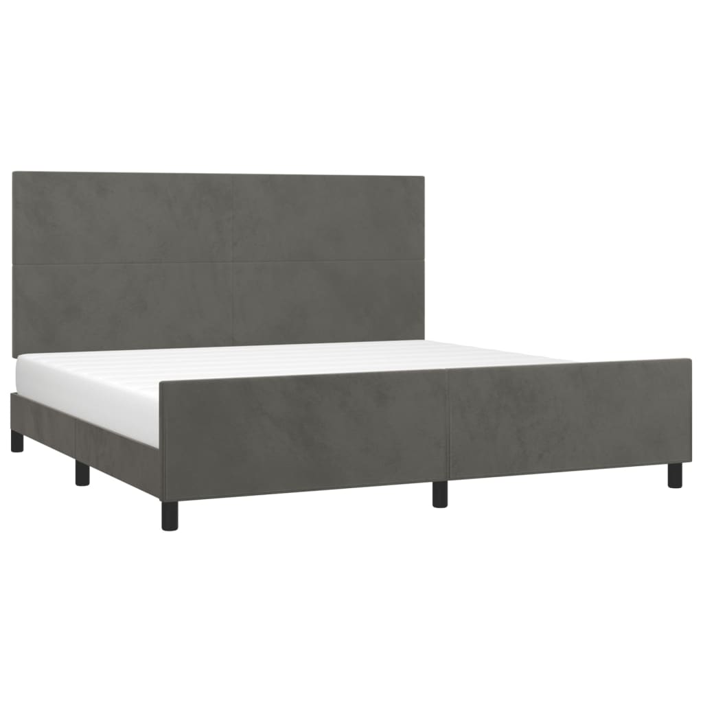 Giroletto senza Materasso Grigio Scuro 200x200 cm Velluto - homemem39