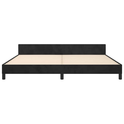 Giroletto senza Materasso Nero 200x200 cm in Velluto