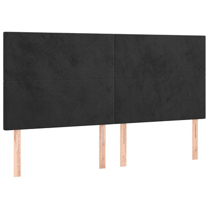 Giroletto senza Materasso Nero 200x200 cm in Velluto