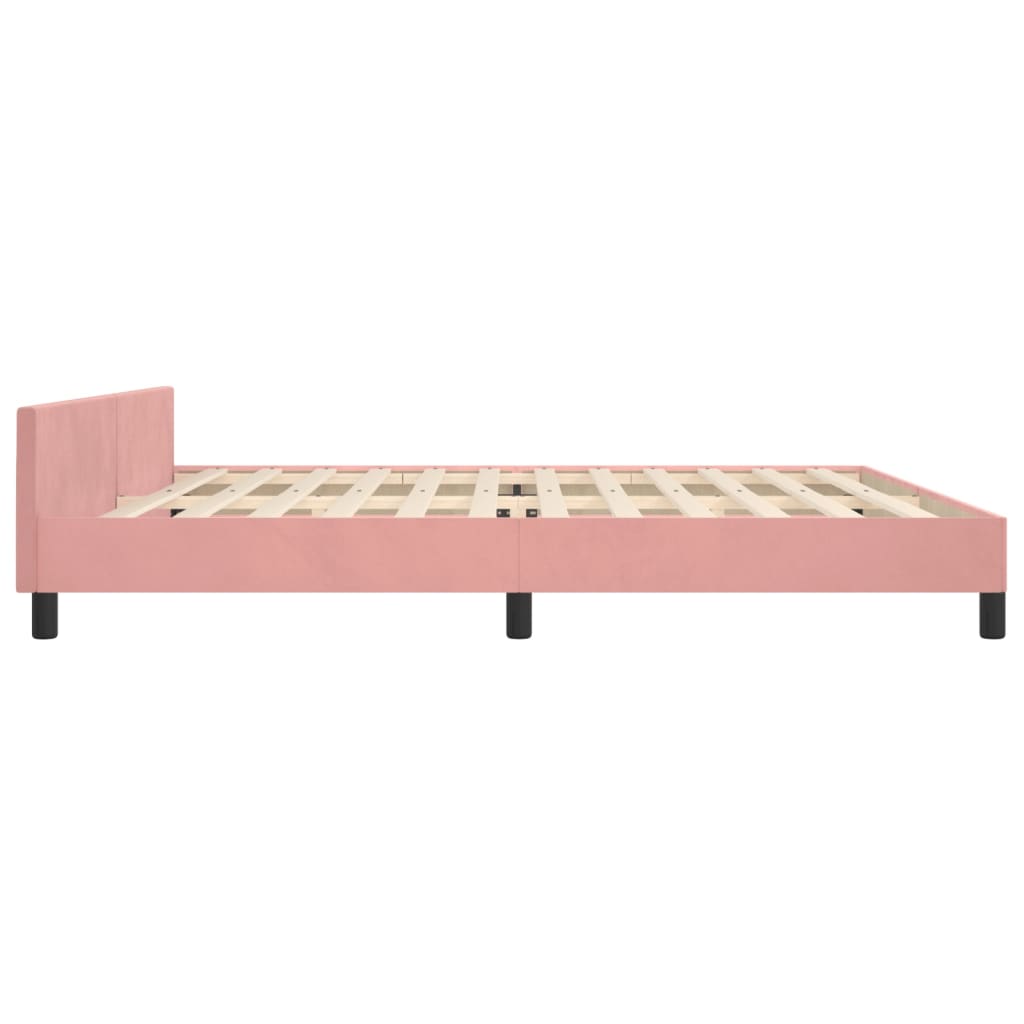 Giroletto con Testiera Rosa 200x200 cm in Velluto - homemem39