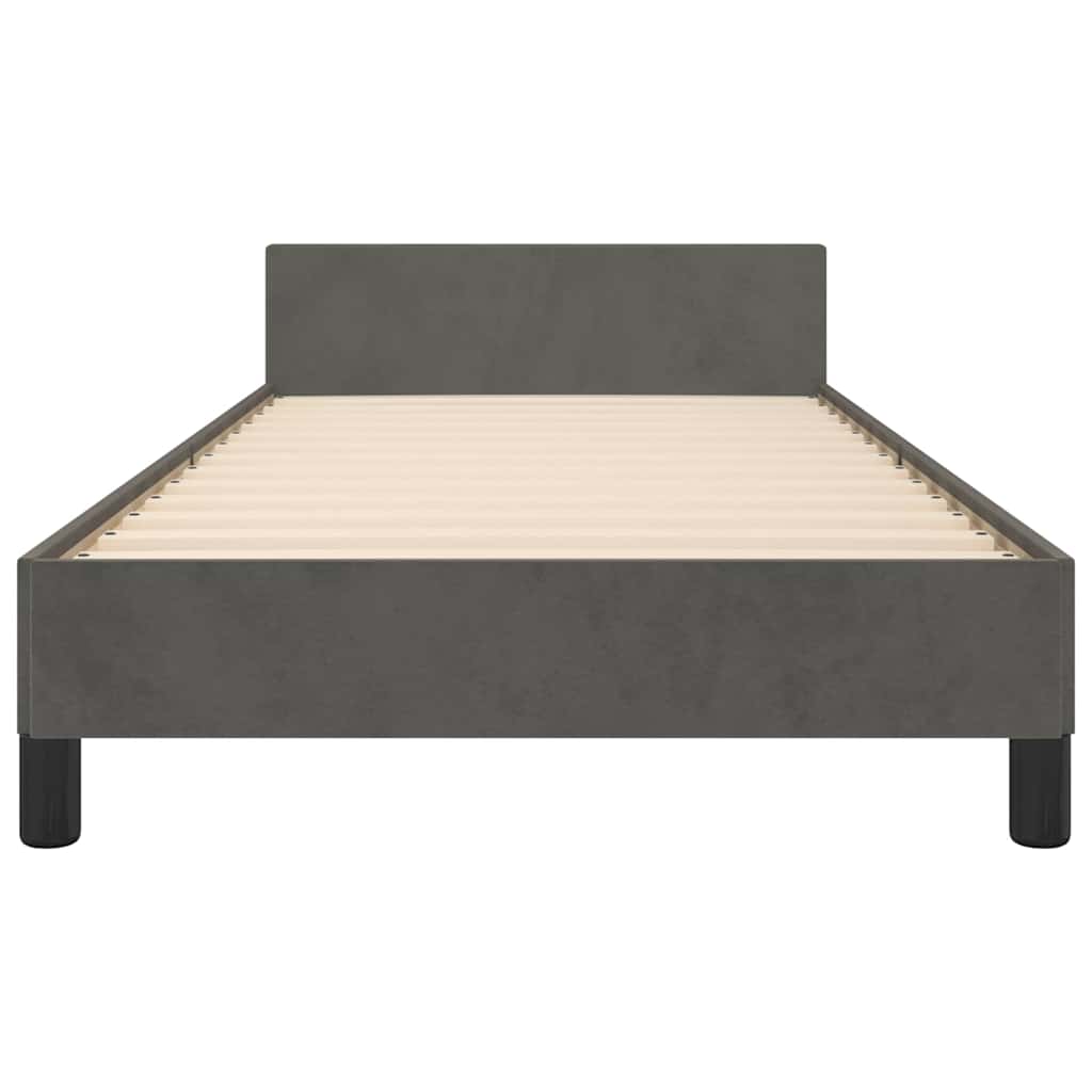 Giroletto senza Materasso Grigio Scuro 80x200 cm Velluto