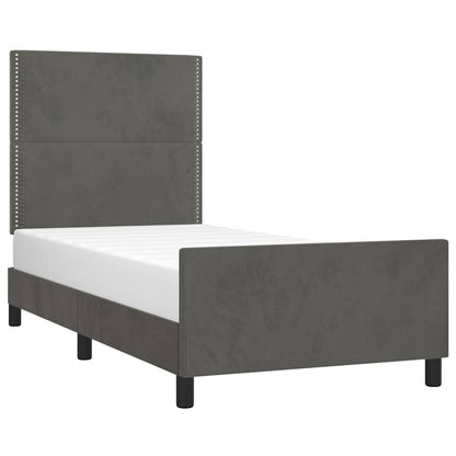 Giroletto senza Materasso Grigio Scuro 90x200 cm Velluto
