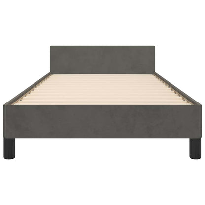 Giroletto senza Materasso Grigio Scuro 90x200 cm Velluto