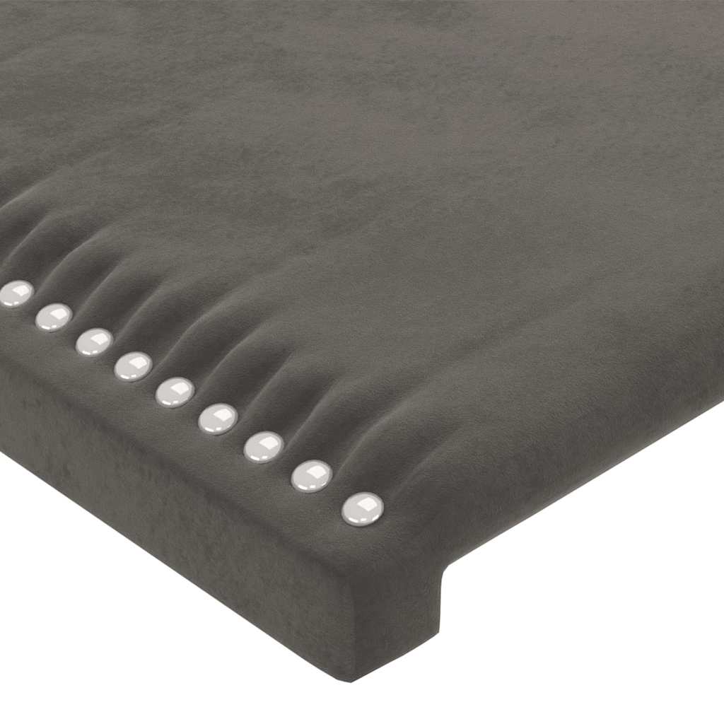 Giroletto senza Materasso Grigio Scuro 90x200 cm Velluto