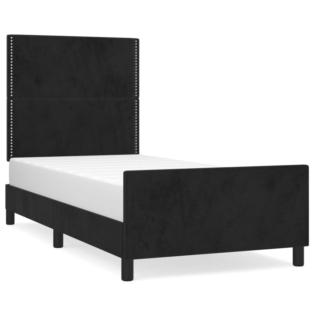 Giroletto senza Materasso Nero 100x200 cm in Velluto | homemem39