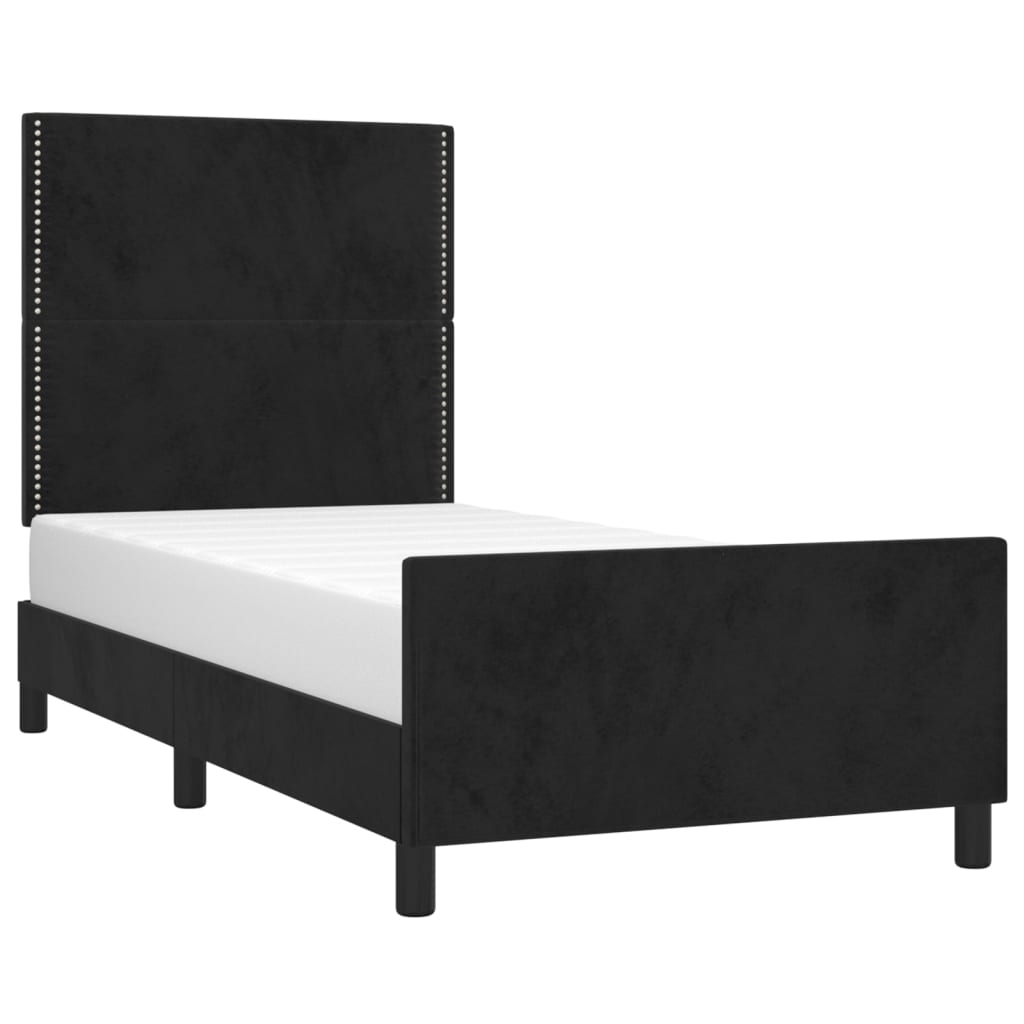 Giroletto senza Materasso Nero 100x200 cm in Velluto | homemem39