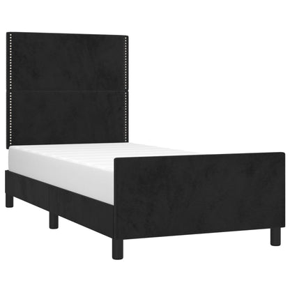 Giroletto senza Materasso Nero 100x200 cm in Velluto | homemem39