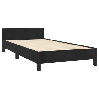 Giroletto senza Materasso Nero 100x200 cm in Velluto | homemem39