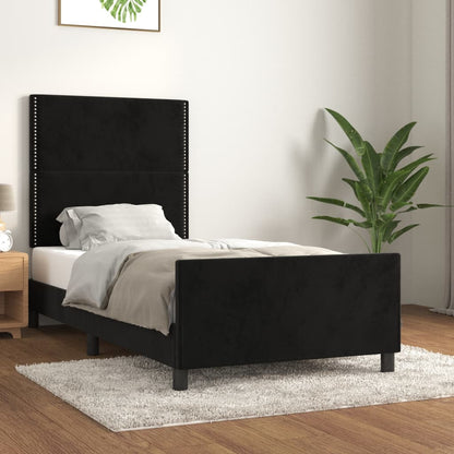 Giroletto senza Materasso Nero 100x200 cm in Velluto | homemem39