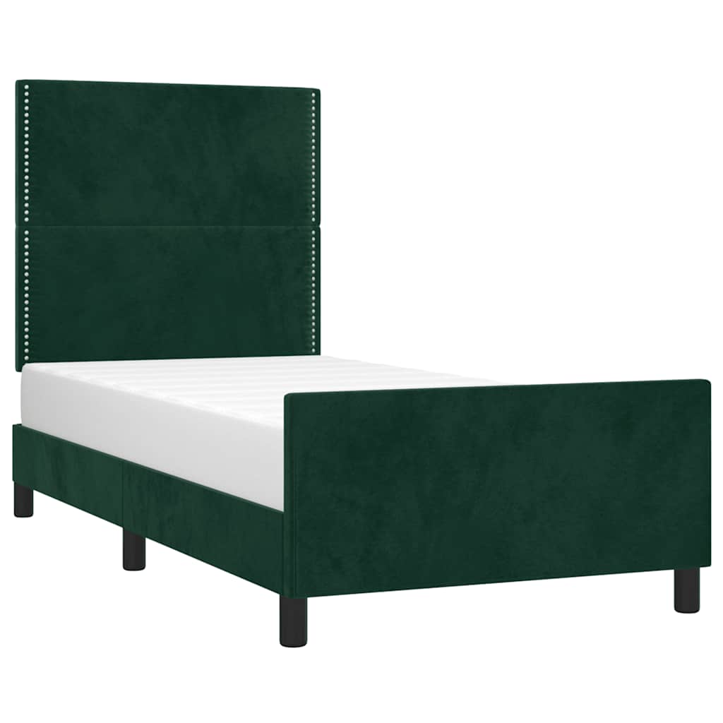 Giroletto senza Materasso Verde Scuro 100x200 cm in Velluto | homemem39