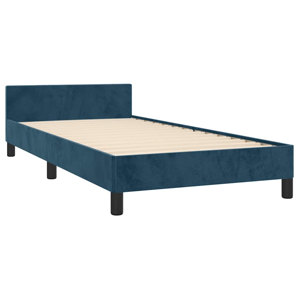 Giroletto senza Materasso Blu Scuro 100x200 cm in Velluto