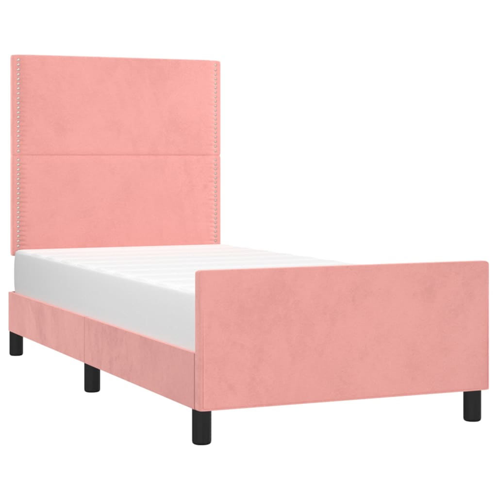 Giroletto con Testiera Rosa 100x200 cm in Velluto | homemem39