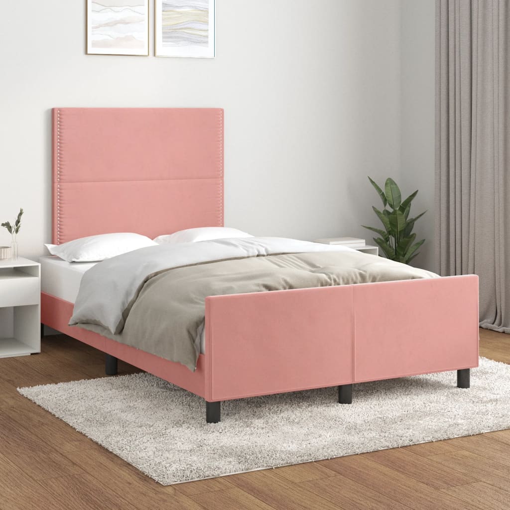Giroletto con Testiera Rosa 120x200 cm in Velluto | homemem39