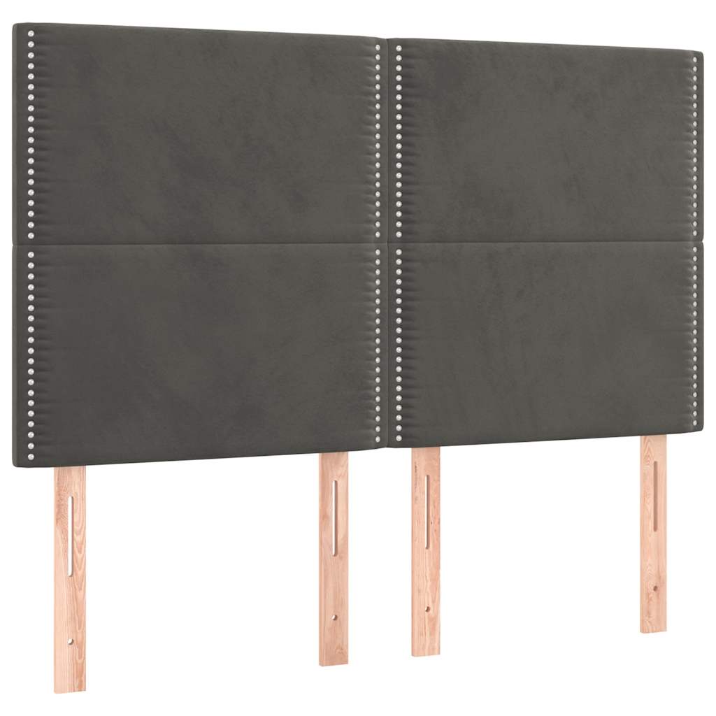 Giroletto senza Materasso Grigio Scuro 140x190 cm Velluto