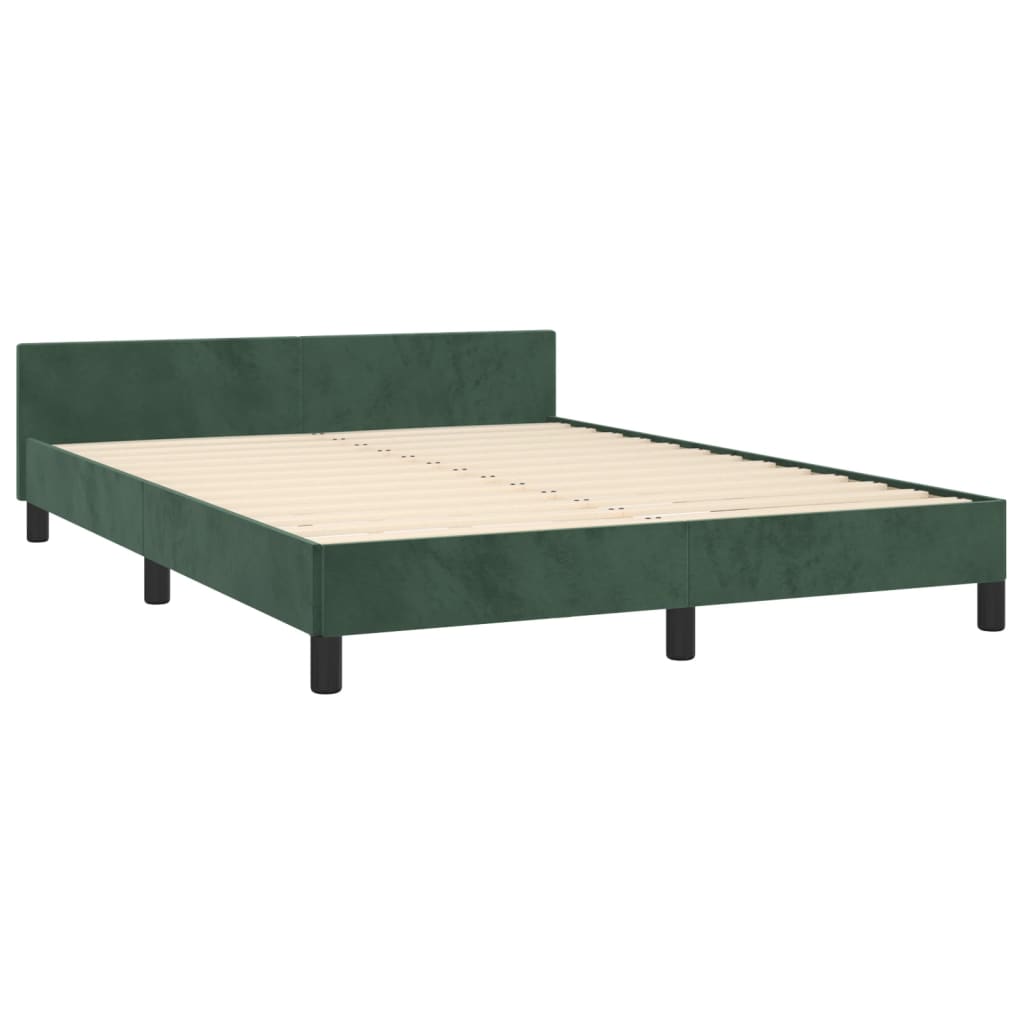 Giroletto senza Materasso Verde Scuro 140x190 cm in Velluto - homemem39