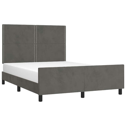 Giroletto senza Materasso Grigio Scuro 140x200 cm Velluto