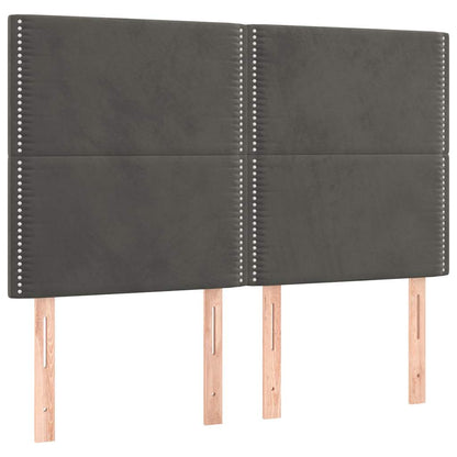 Giroletto senza Materasso Grigio Scuro 140x200 cm Velluto